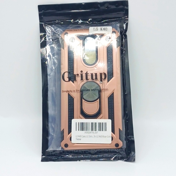 Gritup Metal Ring Kickstand Armor Cover Phone Case for LG K40, LG Solo Rose Gold - Picture 7 of 10